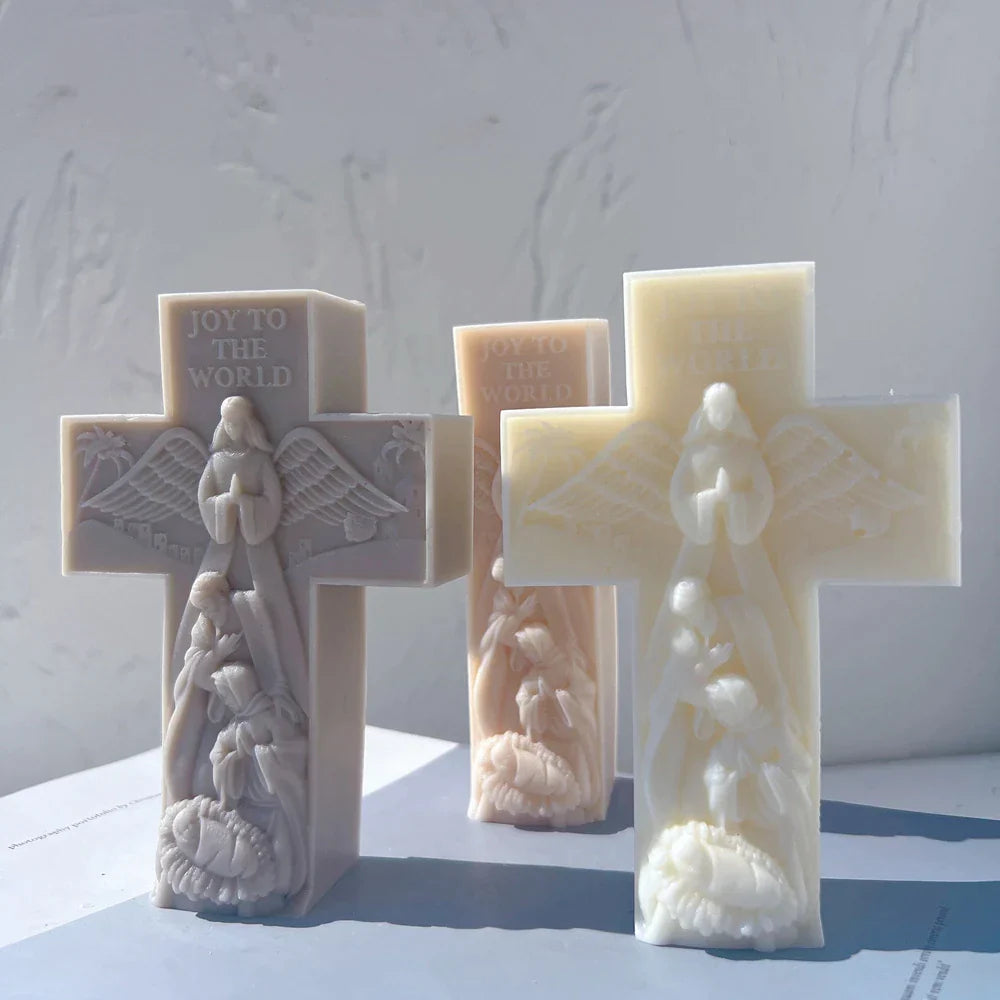 Holy Family Cross Candle Mold Silicone