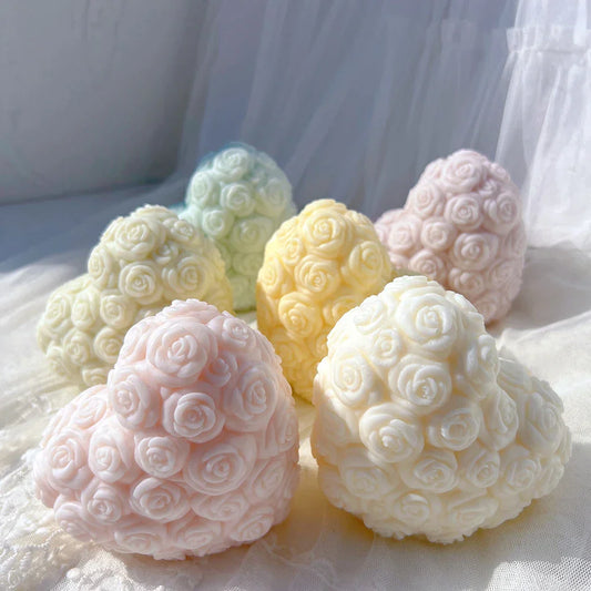 Rose Heart Silicone Candle Mold