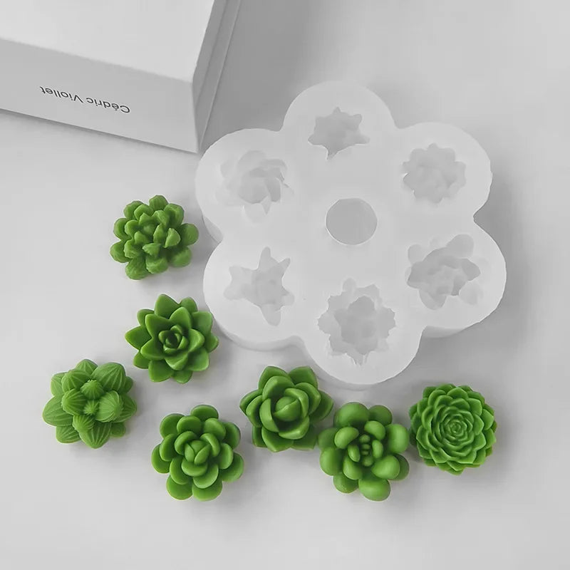 succulent candle mold 7 in 1 Succulent Candle Mold – Molds Shop