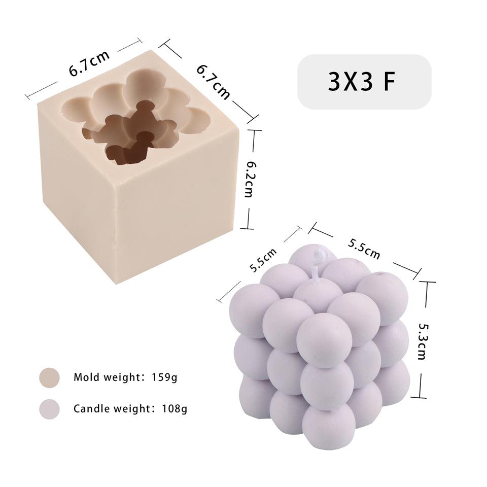 Silicone Square Three-dimensional Geometry Drill Face Rubik's Cube Aromatherapy Gypsum Liquid Silicone Candle Fondant Mold Candles molds