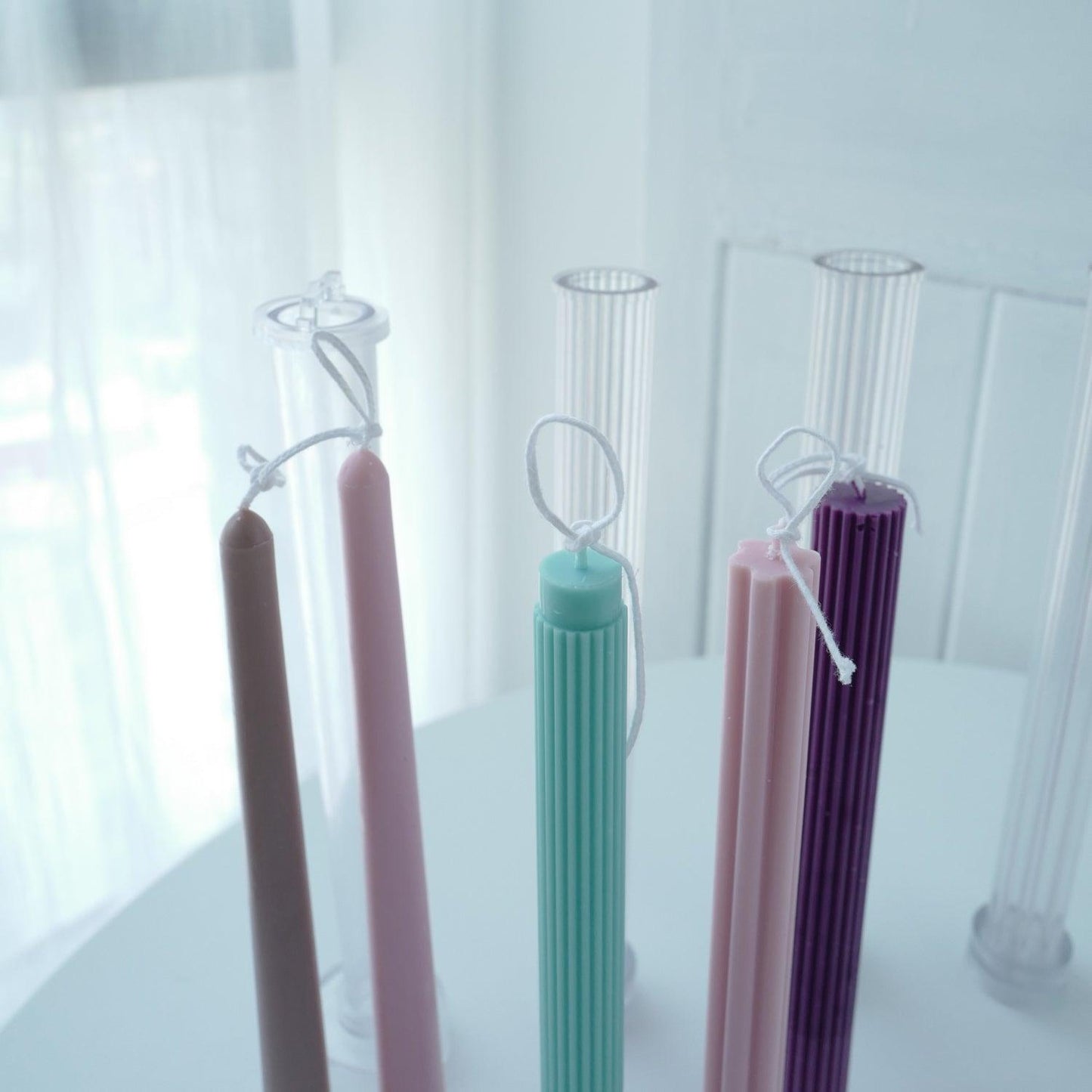 Striped Pillar Taper Candle Molds