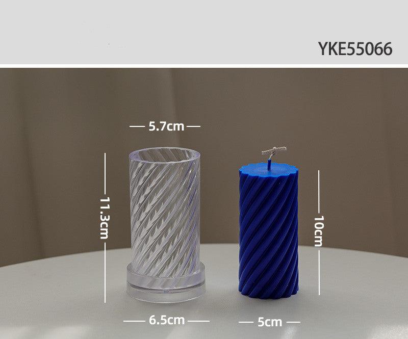 Spiral Cylindrical Acrylic Candle Mold