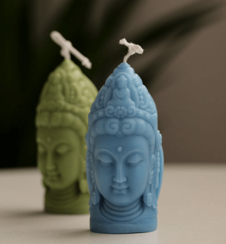 Three Faced Buddha Head Shape Candle Diy Silicone Mold Candles molds