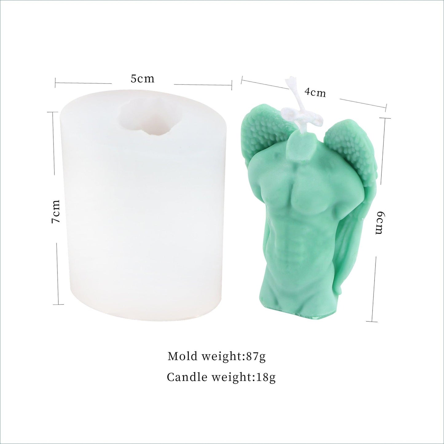 Winged Beauty: Angel Wings Body Candle Mold for Him and Her Candles molds