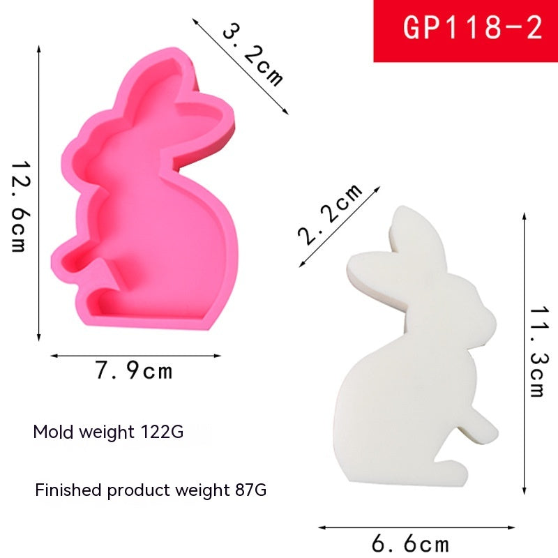 Cute Rabbit Aromatherapy Candle Silicone Mold