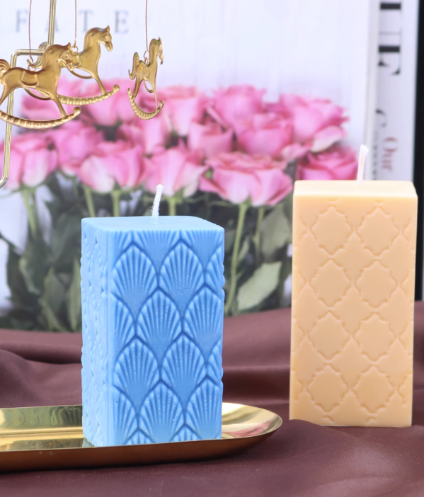 Leaf Pattern Pillar Candle Mold