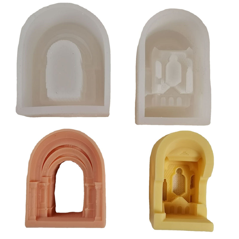 Ancient Castle Geometry-Arch Silicone Candle  Mold