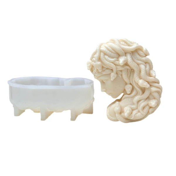 Half Face Medusa Silicone Candle Mold