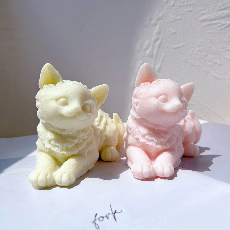 Cute Cat Shapes Candle Silicone Mold