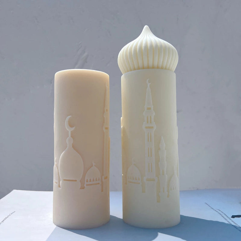 Islamic Mosque Silhouette Ramadan Pillar Candle Silicone Mold