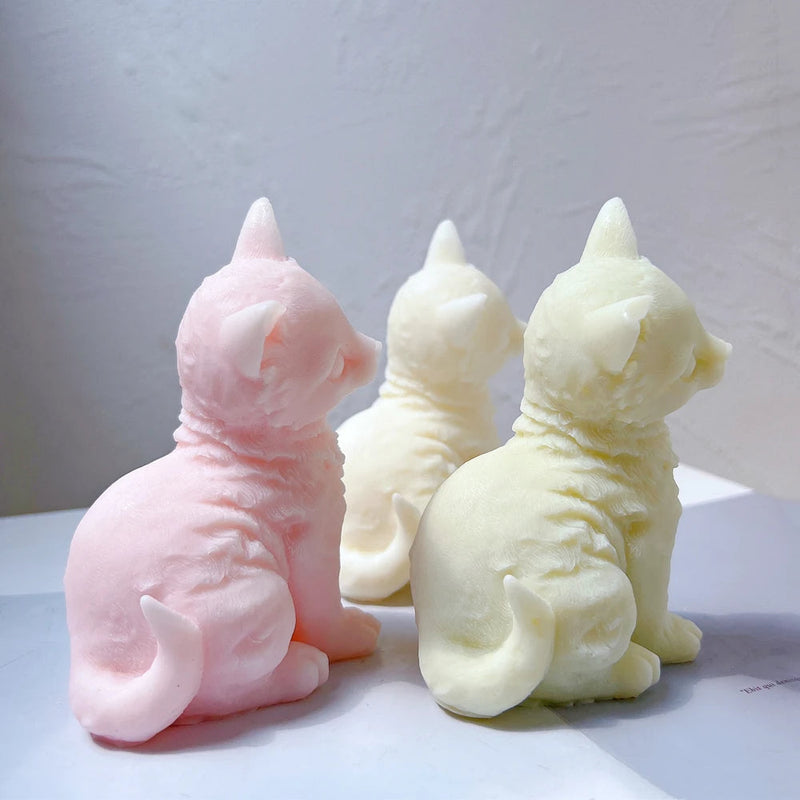 Cute Cat Shapes Candle Silicone Mold