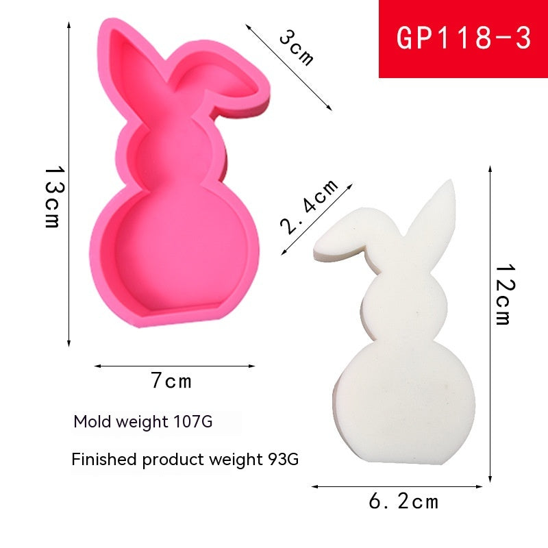 Cute Rabbit Aromatherapy Candle Silicone Mold