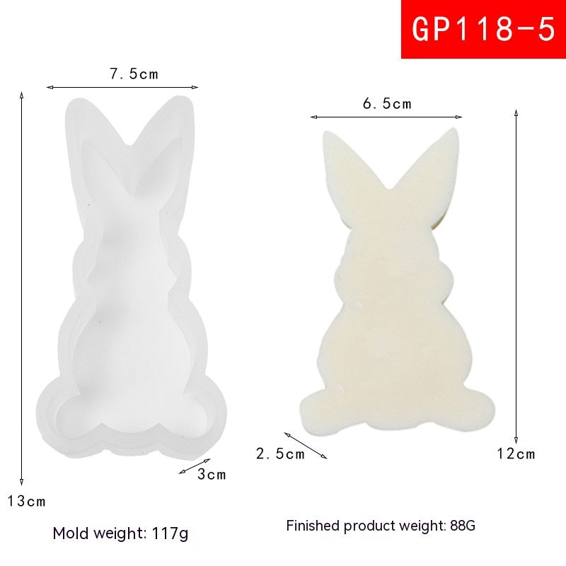 Cute Rabbit Aromatherapy Candle Silicone Mold