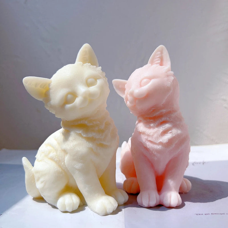 Cute Cat Shapes Candle Silicone Mold