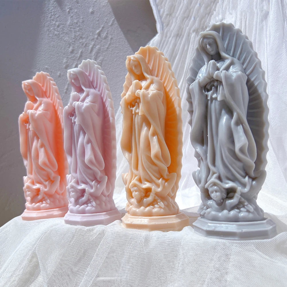 Virgin Mary Statue Candle Silicone Mold