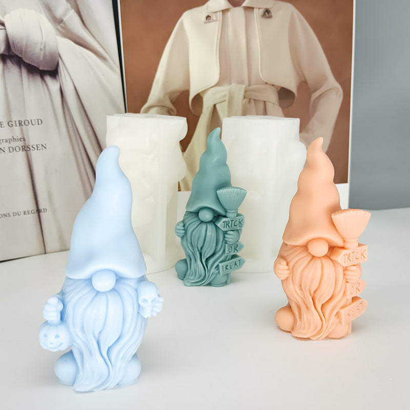 DIY Halloween Theme Gnome Aromatherapy Silicone Candle Mold