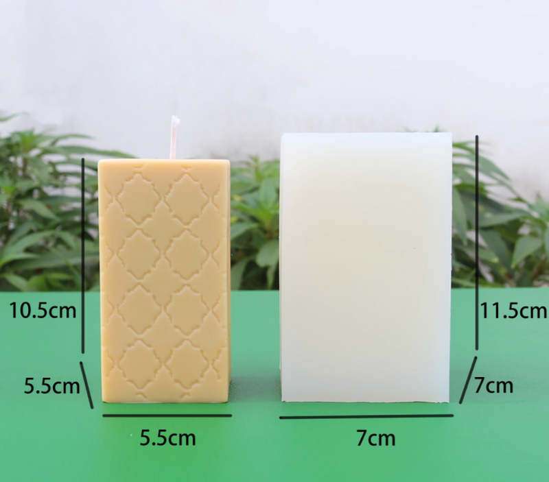 Leaf Pattern Pillar Candle Mold