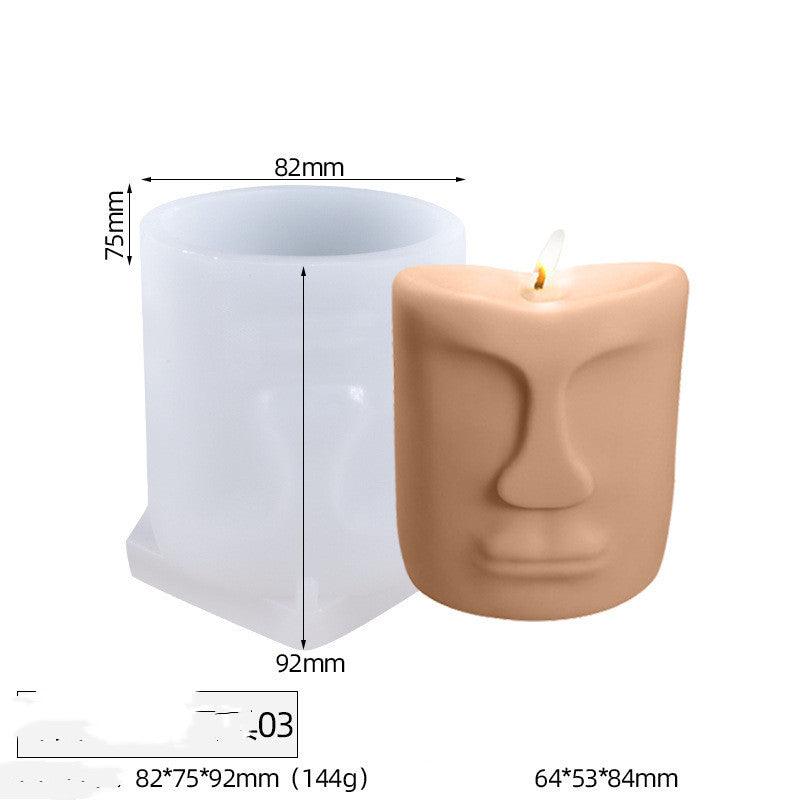 Abstract Human Face Silicone Candle Mold Candles molds