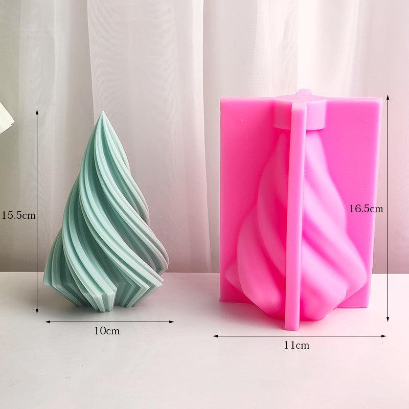 Cone Candle Mold DIY Christmas Tree Geometric Striped Aromatherapy Candle Mold Décor Gift Candles molds