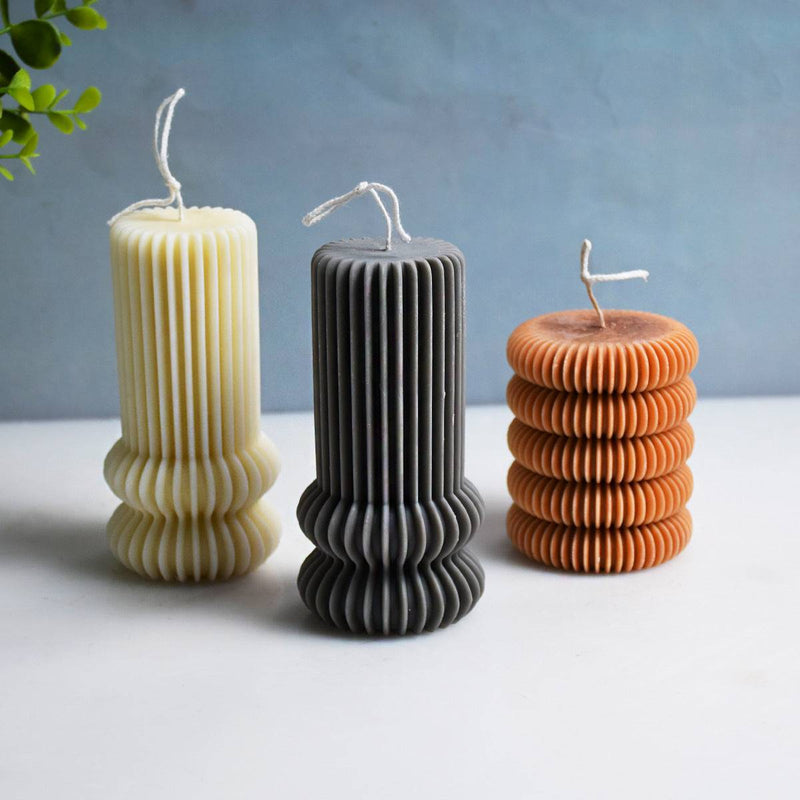 Craft Elegant Striped Candles: DIY Striped Column Candle Silicone Mold Candles molds