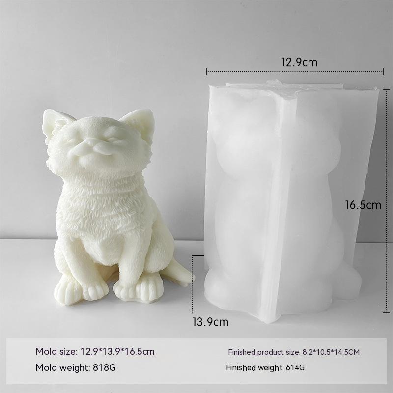 Craft Heartwarming Candles with Large Sitting Cat and Puppy Mold | Buy Now! Candles molds