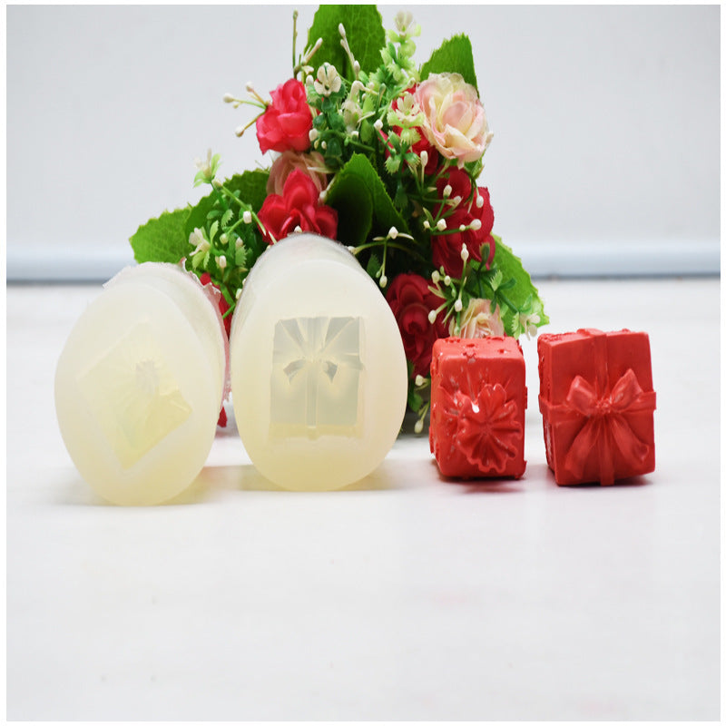 Create Elegant Gift Box Scented Candles with our Fondant Gift Box Silicone Mold Candles molds