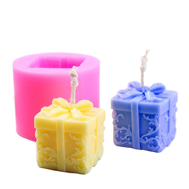 Create Elegant Gift Box Scented Candles with our Fondant Gift Box Silicone Mold Candles molds