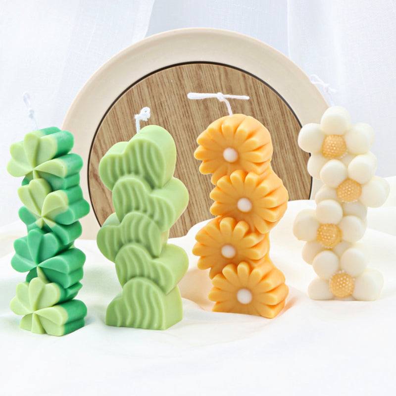 Create a Heartfelt Ambience with Stacked Love Scented Candle Molds Candles molds