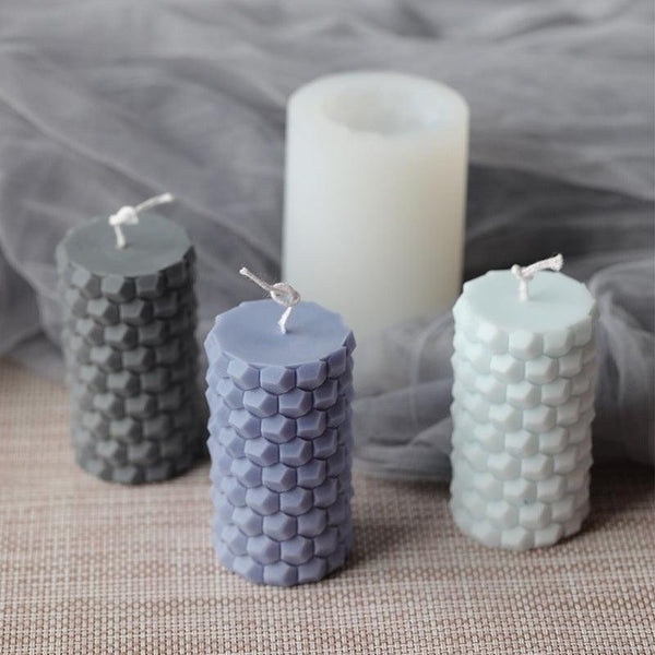 Creative Cylindrical Honeycomb Silicone Candle Mold Candles molds