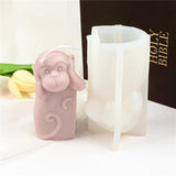 Creative Silicone Animal Shy Monkey Candle Mold Candles molds