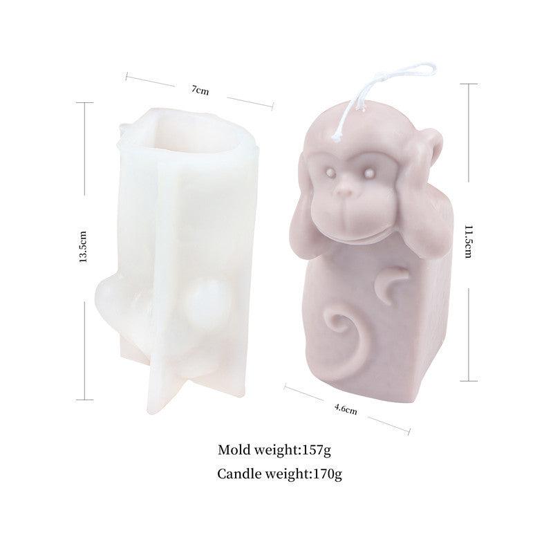 Creative Silicone Animal Shy Monkey Candle Mold Candles molds