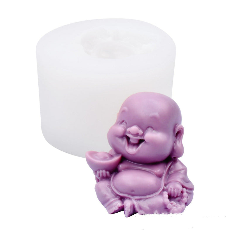 Cute Bald Little Monk Candle Mold Candles molds