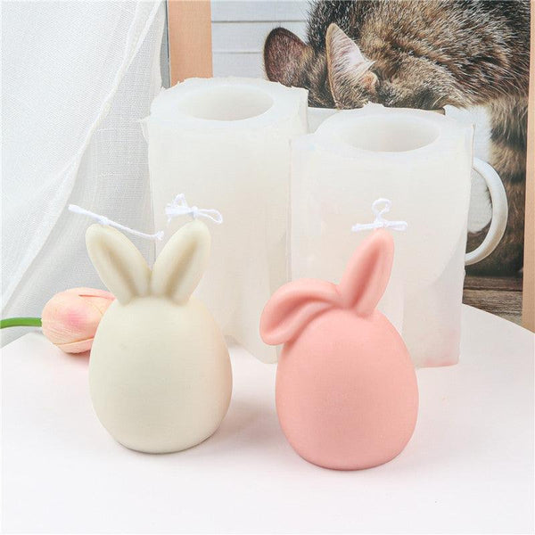 Cute Rabbit Ear Candle Mold-Easter Egg Silicone Mold For Candle DIY Candles molds