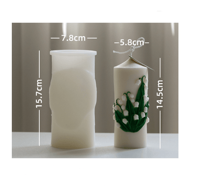 Cylindrical Lily of the Valley Candle Mold