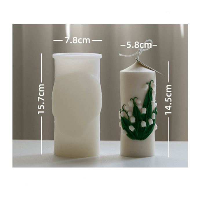 Cylindrical Lily of the Valley Candle Mold