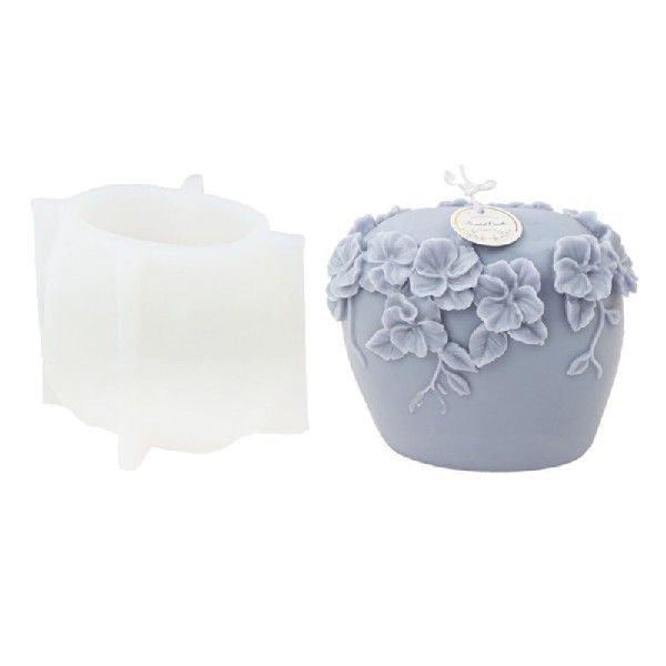 Floral Cylinder Silicone Candle Molds Candles molds