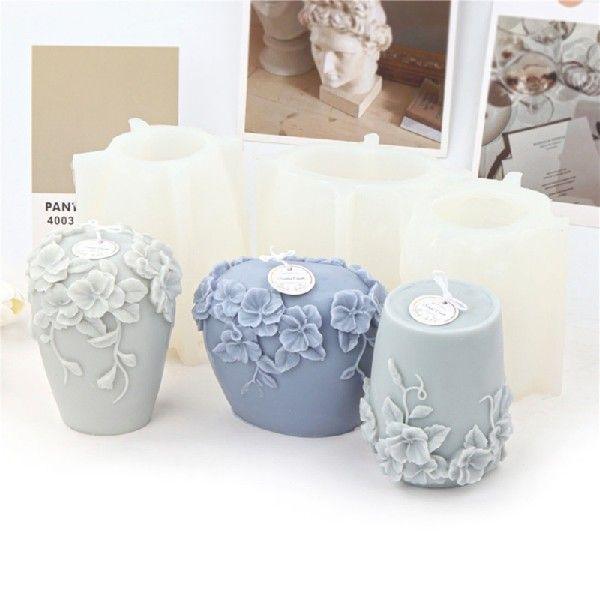 Floral Cylinder Silicone Candle Molds Candles molds