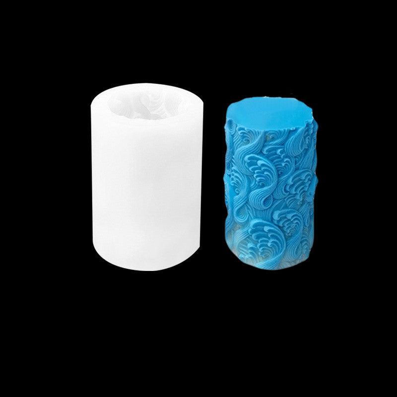 Floral Pattern Cylinder Scented Candle Silicone Mold Candles molds