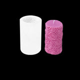 Floral Pattern Cylinder Scented Candle Silicone Mold Candles molds
