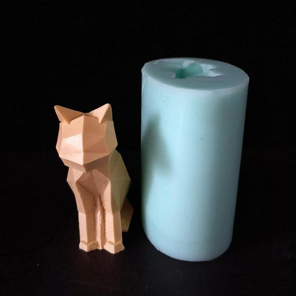 Geometric Cat silicone Candle mold Candles molds