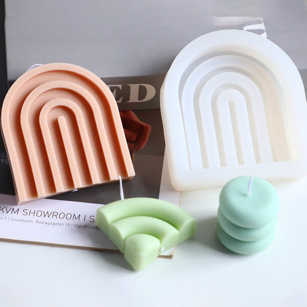 Geometric Circular Love Silicone Candle Mold | Create Unique Candles Candles molds