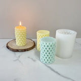 Geometric Cylindrical Diamond hole and Honeycomb Silicone Candle Mold Candles molds