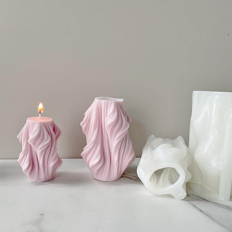 Geometric Wave Pattern Candle Mold