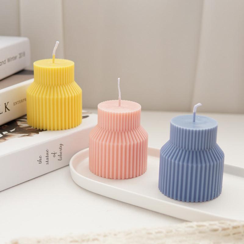 Geometric Pinstripe Apex Candle Plastic Mold Candles molds