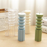 Geometric Stripe Cylindrical Candle Mold Plastic Candles molds