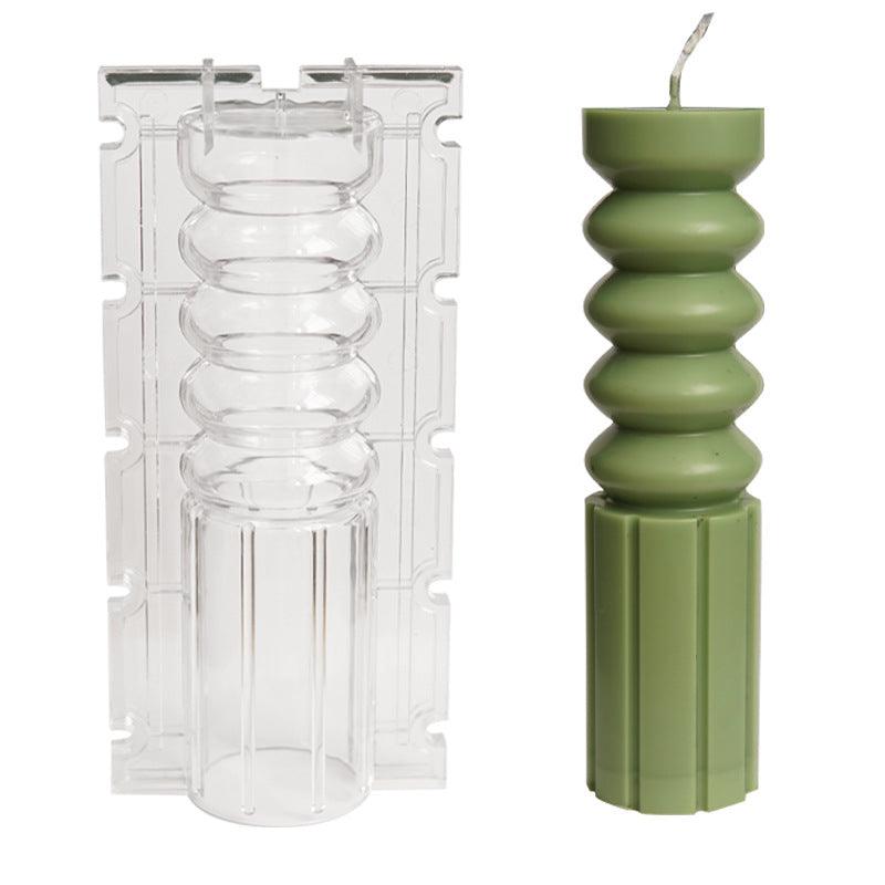 Geometric Stripe Cylindrical Candle Mold Plastic Candles molds