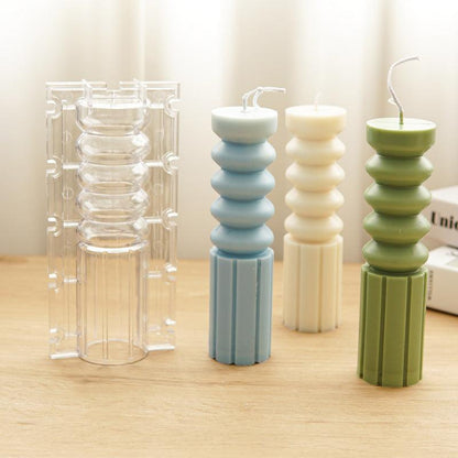 Geometric Stripe Cylindrical Candle Mold Plastic Candles molds