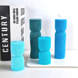 Geometric Striped Cylindrical Candle Silicone Mold Candles molds