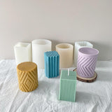 Geometric Stripes Waves and Diamond Pillar Candle Silicone Mold Candles molds