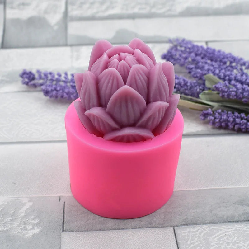 DIY 3D Lotus Bloom Candles Mold